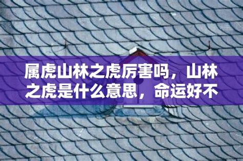 山林之虎|山林之虎是什么意思？解读不同年份出生的寅虎特点与命运